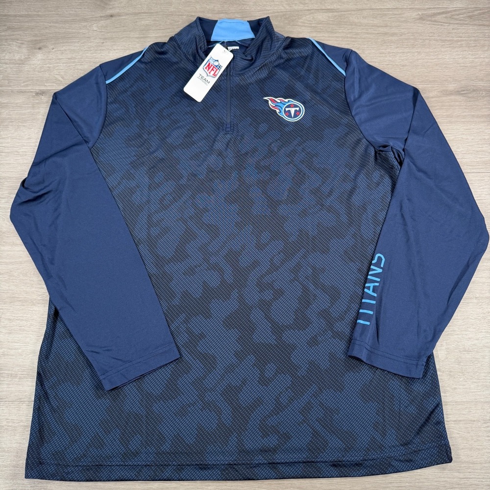 Tennessee Titans NFL Team Apparel 1/4 Zip Long Sleeve Shirt Camo Men's Size XL